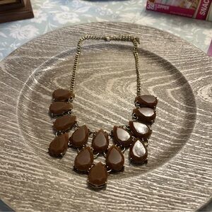 Chic Brown Teardrop Necklace